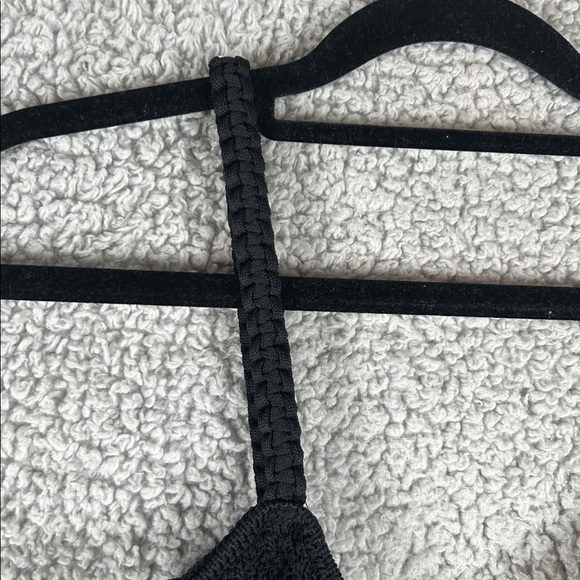 Anthropologie Bubble Crochet Crop Relaxed Black Tank Top Women’s Size XSP - Picture 5 of 16